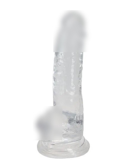 Прозорий фалоімітатор Alive Jelly Dildo Torrent, ТПЕ, присоска, діаметр 4.5 см, довжина 20,6 см   | Knopka