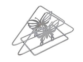 Серветниця з нержавійки для паперових серветок Метелик Підставка під серветки настільна 13 cm H 8 cm
