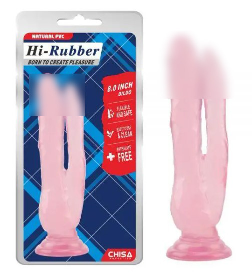 Подвійний рожевий фаллоімітатор на присосі 8.0 Inch Dildo | Knopka