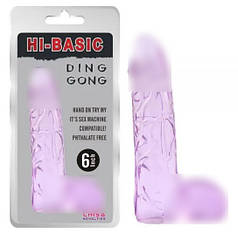 Фіолетовий гелевий фаллоімітатор із мошокою Ding Dong 6 | Knopka