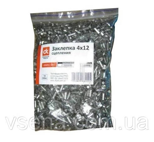 Заклепка 4х12 зчеплення КАМАЗ, МАЗ (1кг — 2080 шт.) (ДК)