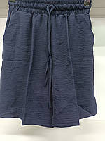 Женские шорты жатка синего цвета в 42-52 размерах