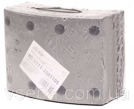 Накладка гальмівних колодок КамАЗ R0 14/19 свердел. із заклепками (RIDER)