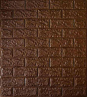 Самоклеющаяся декоративная панель под коричневый кирпич 700x770x5 мм