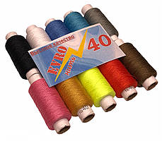 Нитки швейні Evro №40 Кольоровий мікс 10 кольорів
