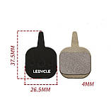 Колодки Lebycle disk квадратна з хвостиком (37.5 мм - 26,5 мм) к-т 2 шт, фото 2