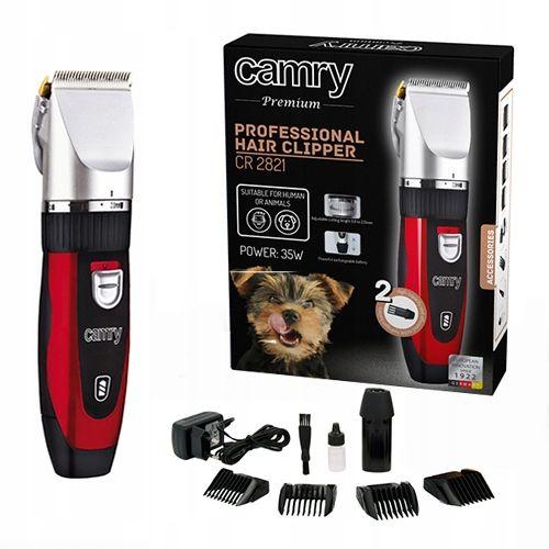 Машинка для стриження тварин Camry 35 Вт, 2 знімні акумулятори, 4 насадки (CR 2821)
