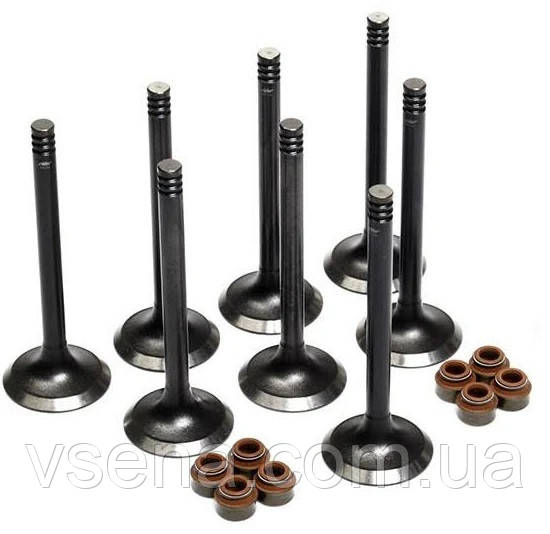 Клапан випускний дв. 406 компл. 8 шт. з м/ковпачками (RIDER)