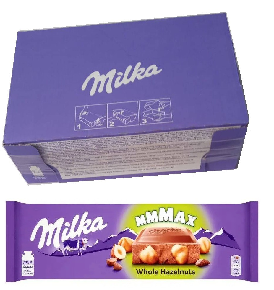 Шоколад Milka Whole Hazelnuts mmMax Мілка з цілим горіхом 270 г Швейцарія (13 шт./1уп)