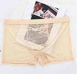 Прозорі труси бежеві чоловічі боксери, фото 3