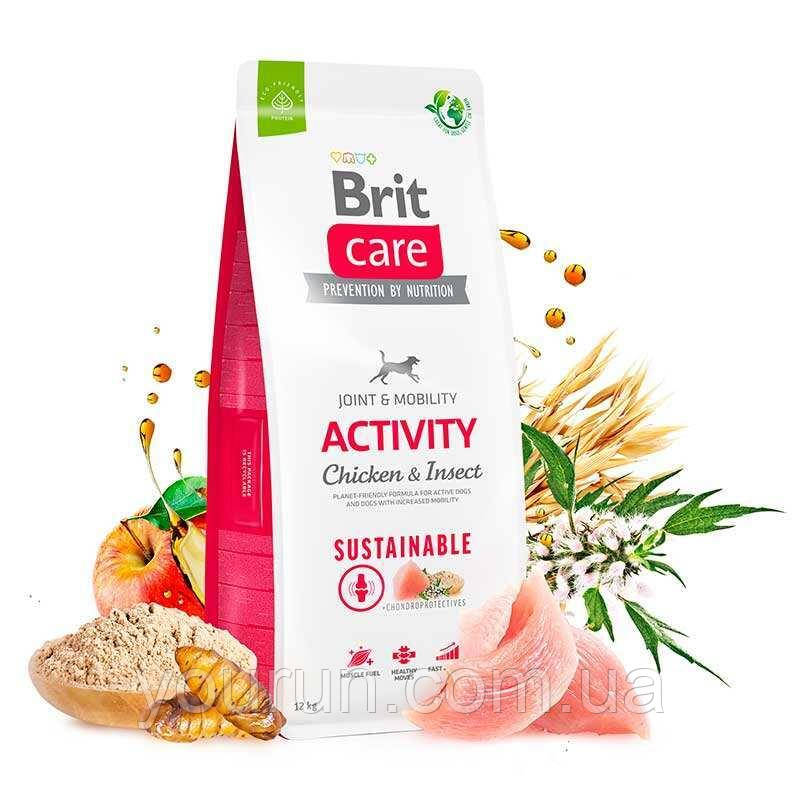 Brit Care Dog Sustainable Activity - Сухий корм з куркою та комахами для собак з підвищеною активністю 3 кг
