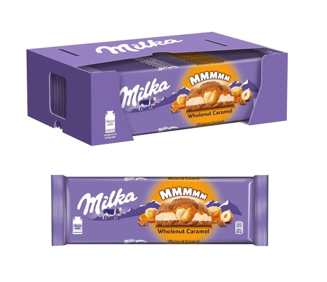 Шоколад Milka Toffee Wholenut з карамеллю та суцільним горіхом фундуком 300 г Швейцарія (13 шт./1 уп)