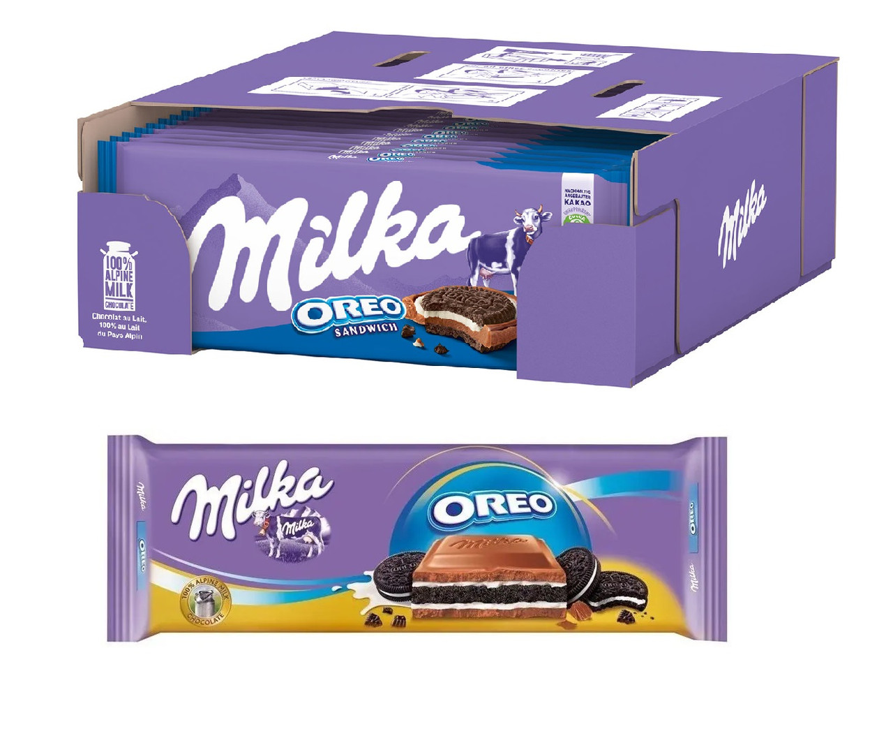Шоколад Молочний Milka Oreo з печивом 300 г Швейцарія (13 шт./1 уп), фото 1