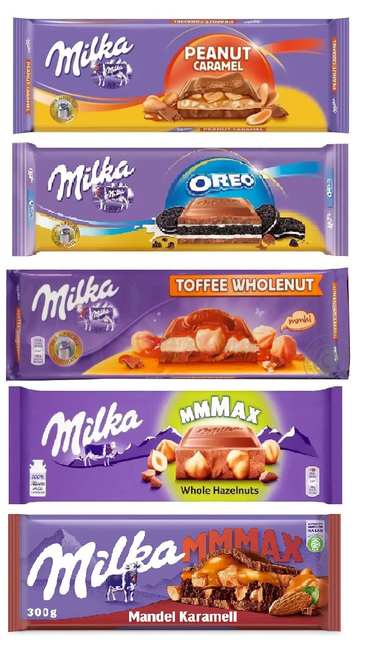 Шоколад Молочний Асортимент Milka 5 смаків 270-300 г Швейцарія