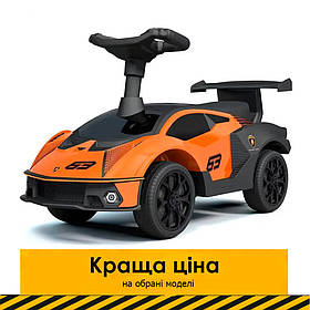 Дитяча каталка-толокар Lamborghini (машинка, музика, на батарейці) Bambi 660-7 Помаранчевий