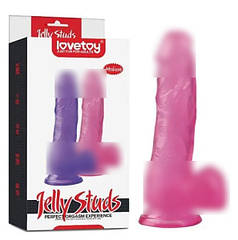 Силіконовий фаллоїмітатор рожевий Jelly Studs Crystal Dildo Medium | Knopka