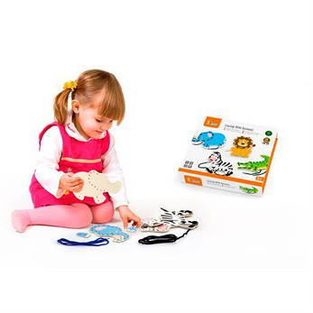 Шнурівка дерев'яна Viga Toys Дикі африканські тварини (51326), фото 4