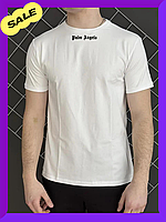 Стильна чоловіча футболка біла Palm Angels, Premium якості, не кошлатиться, гарно тримає форму