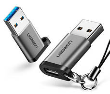 Адаптер Ugreen US276 USB3.0 to Type-C з карабіном Space Grey Сірий, фото 3