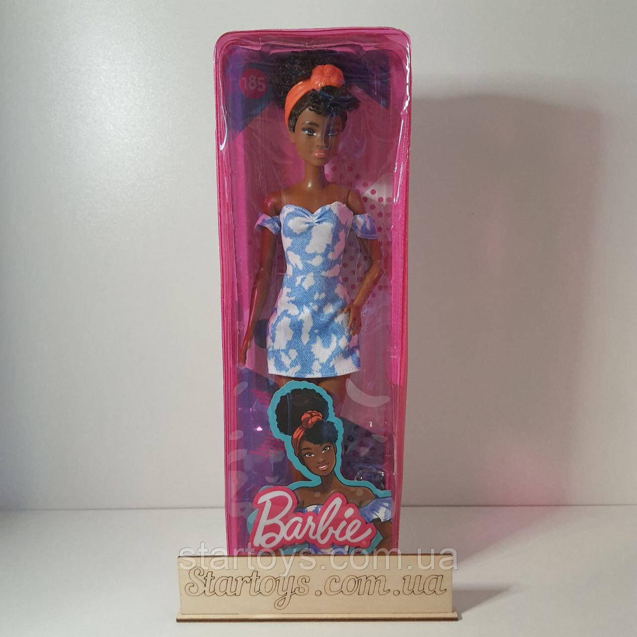 Барбі Фешіоністас # 185 в джинсовому платті Barbie Fashionistas Doll with Black Up-Do Hair