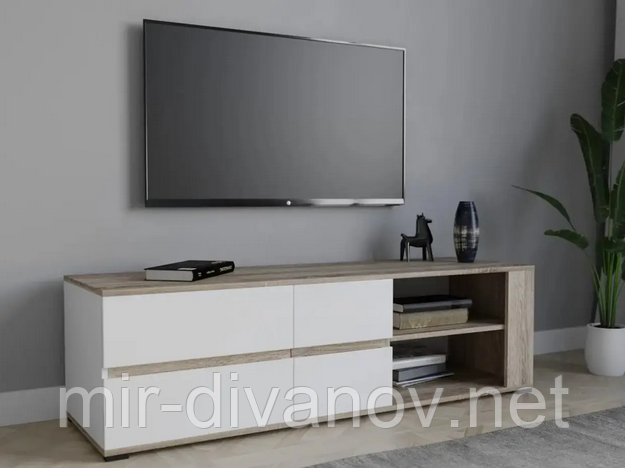 Комод ТV з фасадами без ручок Сонома+Білий TF-5