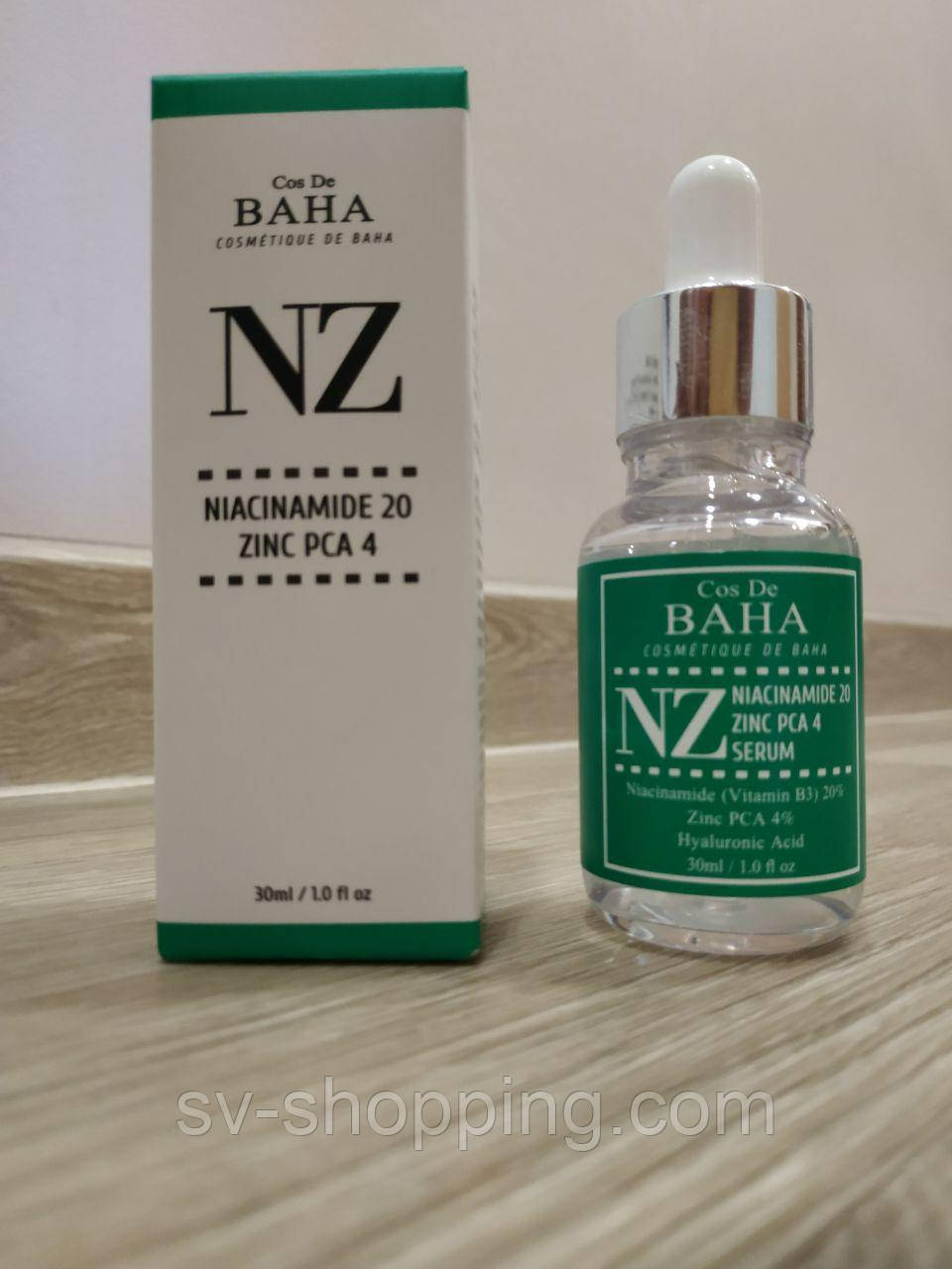 Сироватка з ніацинамідом і цинком Cos De Baha Niacinamide 20% + Zinc 4% Serum, 30 мл