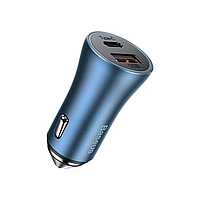 Автомобільний зарядний пристрій Baseus Golden Contactor Pro 40W USB + Type-C Blue