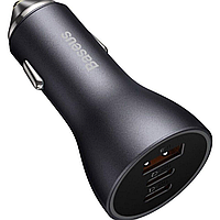 Автомобільний зарядний пристрій Baseus Golden Contactor Pro 65W U+2C Dark Grey