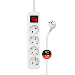 Фільтр живлення ColorWay (CW-PSEA42W) 4 розетки, 2 м, White
