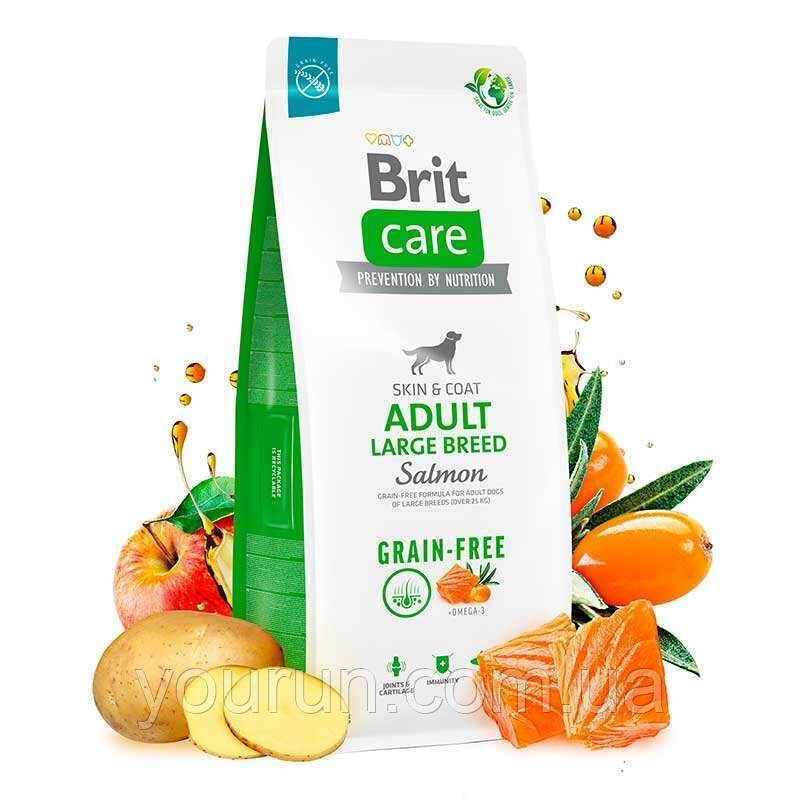 Brit Care Dog Adult Large Breed - Сухий беззерновий корм з лососем для собак великих порід 12 кг