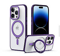 Чохол CaseFashion Matte Guard Ring Holder MagSafe Case для iPhone 14 Pro Max Purple