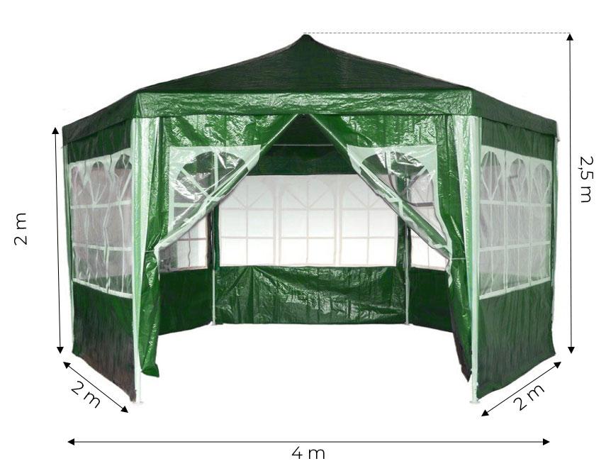 Садовый павильон 2x2x2 м Летний шатер для дачи / Торговый павильон с окнами - фото 5 - id-p1862707095