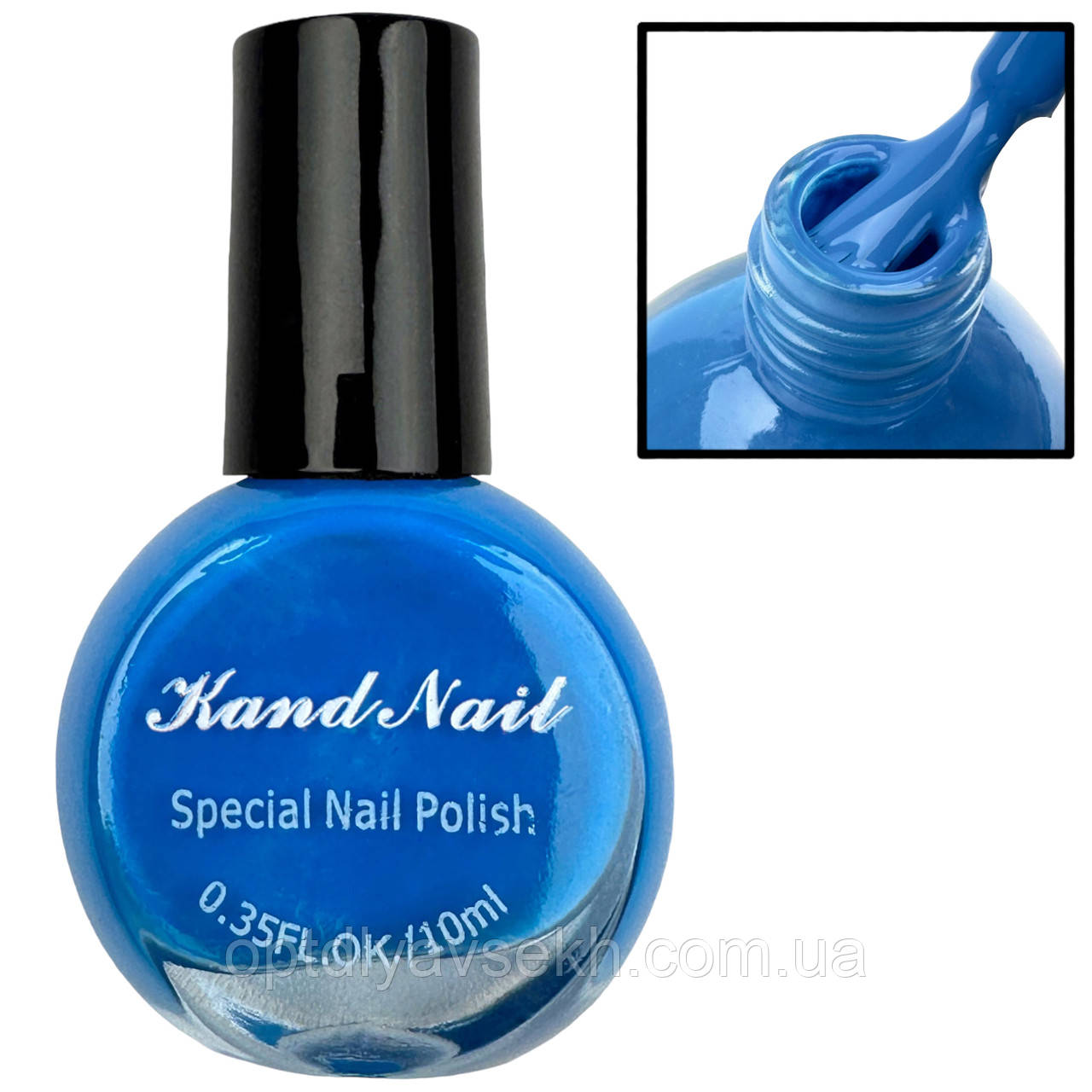 Лак-фарба Kand Nail (10 мл) для стемпінгу та дизайну нігтів. Синій