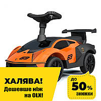 Детская каталка-толокар Lamborghini (машинка, музыка, на батарейке) Bambi 660-7 Оранжевый
