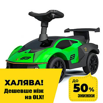 Дитяча каталка-толокар Lamborghini (машинка, музика, на батарейці) Bambi 660-5 Зелений