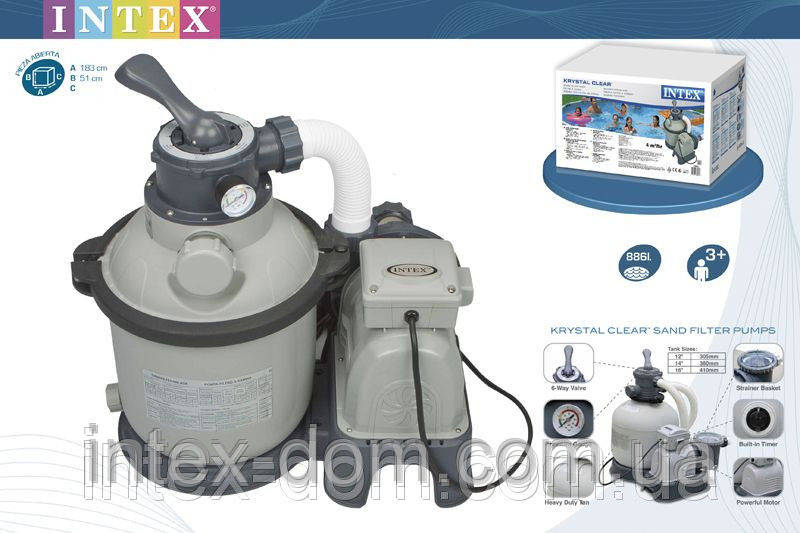 Пісочний фільтр-насос Intex 56686\28644 інтекс Продуктивність насоса 4500 л/год. київ