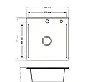 Мийка кухона Lidz 50*50 (см) у чорному PVD + килимок + дозатор + змішувач, фото 9