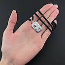 Чоловіча шовкова цепочка і кулон Св. Миколай чудотворець. Шовковий шнурок з срібним замком та іконка Миколай, фото 3