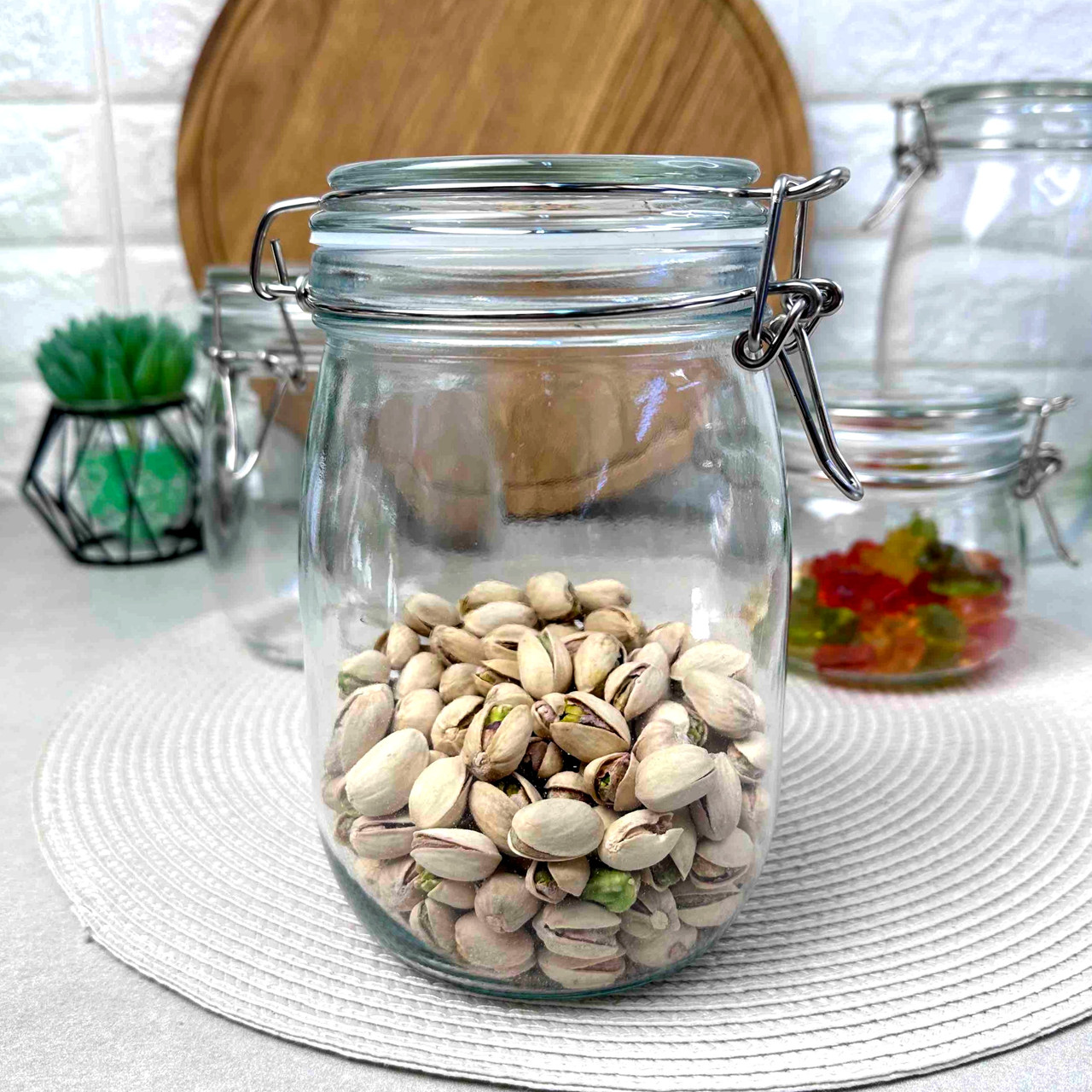 Банка скляна із затискачами 1000 мл, фото 1