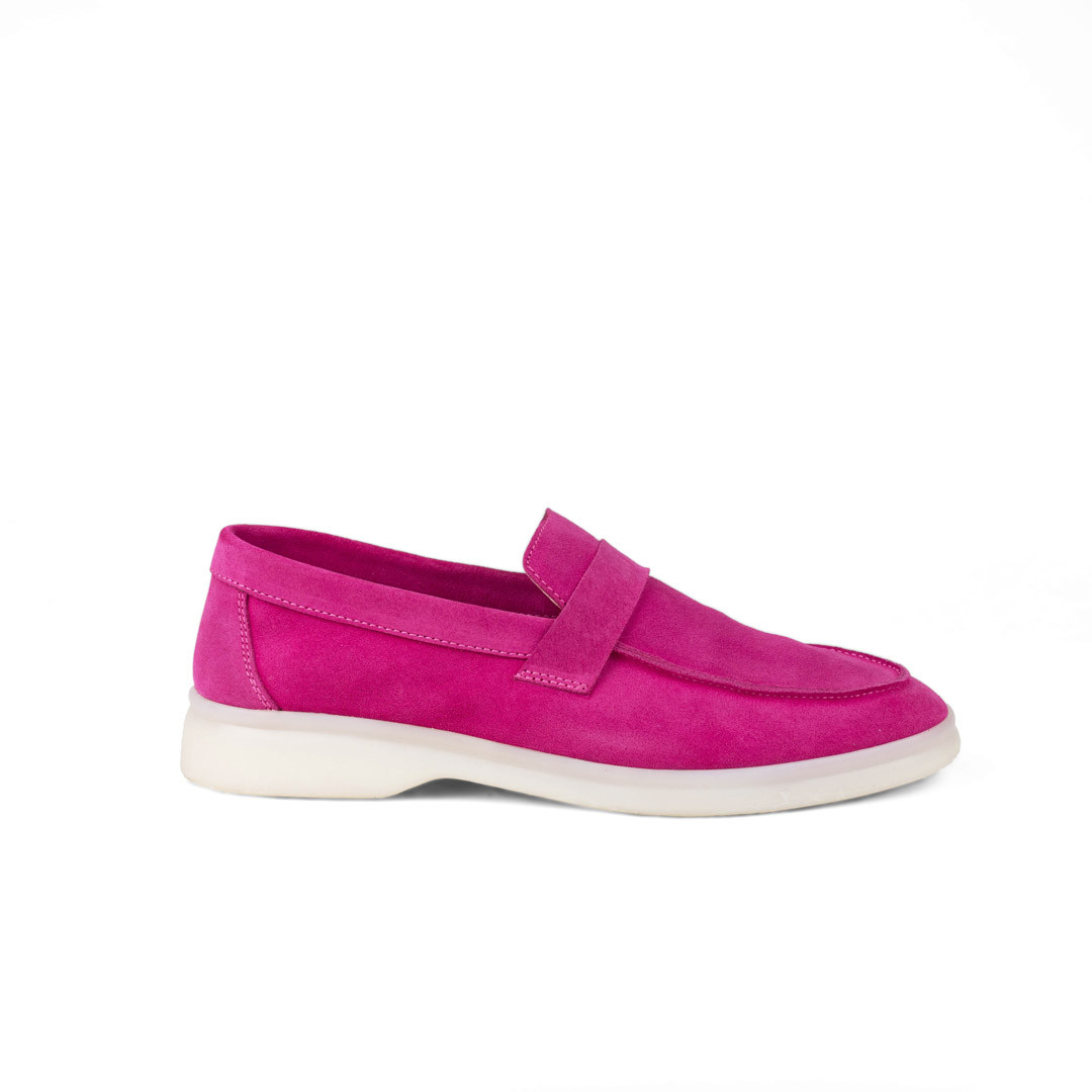 Лофери жіночі класичні фуксія Woman's heel з натуральної замші