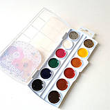 Фарба акварельна 12 кольорів (10+2) Гамма, фото 3