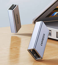 З'єднувач Ugreen US381 USB 3.0 Female to USB 3.0 Female Adapter адаптер - перехідник прямий Сірий, фото 4