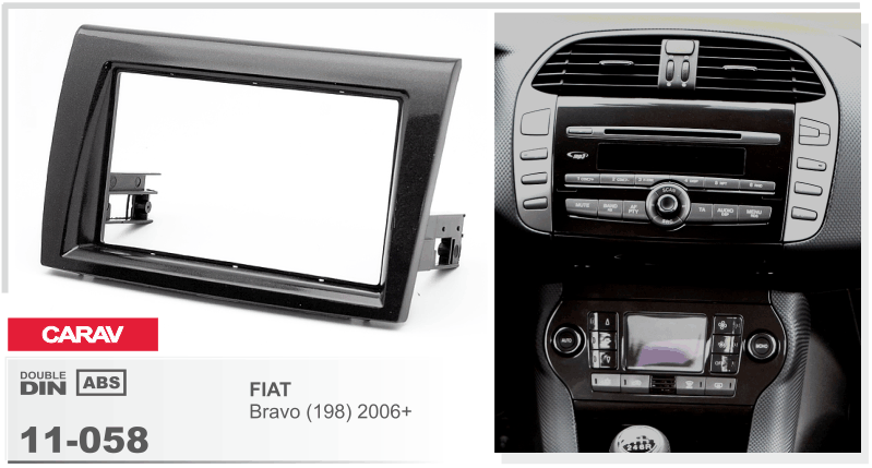 2-DIN переходная рамка FIAT Bravo (198) 2006-2016, CARAV 11-058 - фото 1 - id-p319649195