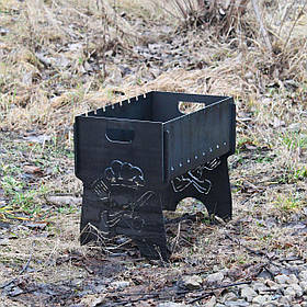 Мангал на 8 шт SHOP-PAN розбірний з індивідуальним гравіюванням - Шеф Кухар. Подарунковий мангал