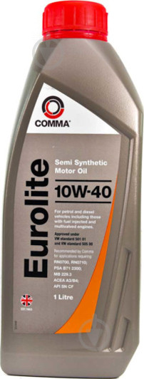 Олива моторна COMMA  EUROLITE 10W-40  API SN/CF ACEA A3 B4  1л.