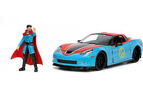 Машинка металева Jada Marvel Chevrolet Corvette з фігуркою Доктора Стренджа 1:24 (253225024)