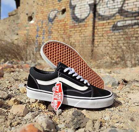 Vans Old Skool black white кеди низькі чоловічі чорні чорно білі ванс венс кеди демісезон, фото 1
