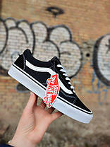 Vans Old Skool black white кеди низькі чоловічі чорні чорно білі ванс венс кеди демісезон, фото 3