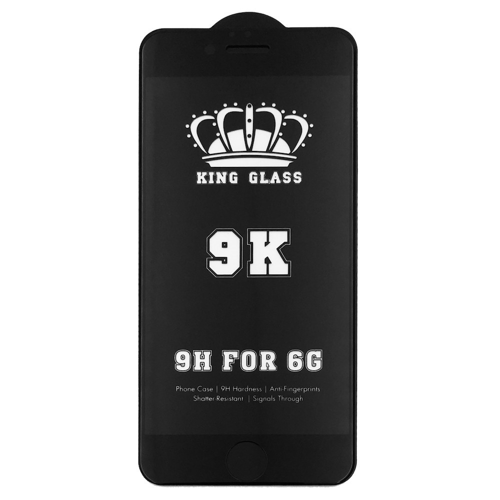 Скло захисне 6D Premium 9K для iPhone 6/6S- чорний