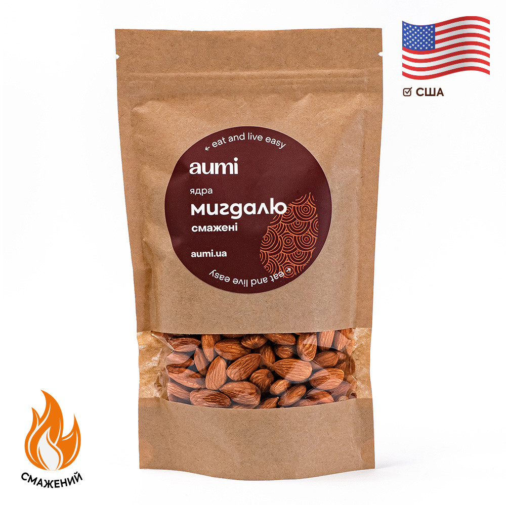 Мигдаль СМАЖЕНИЙ, 100г, солодкий сорт Нонпарель Екстра (Non Pareil Extra), США